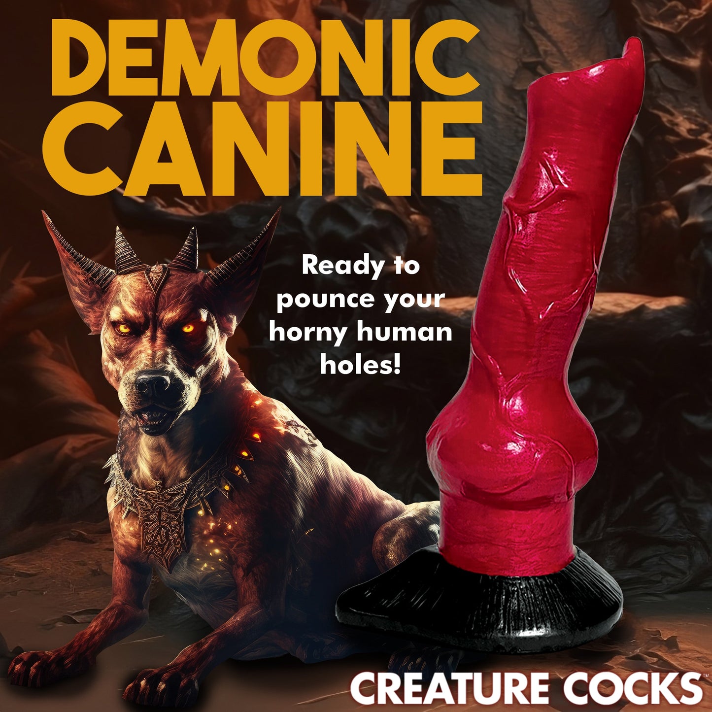 HELL-HOUND CANINE PENIS SILICONE DILDO