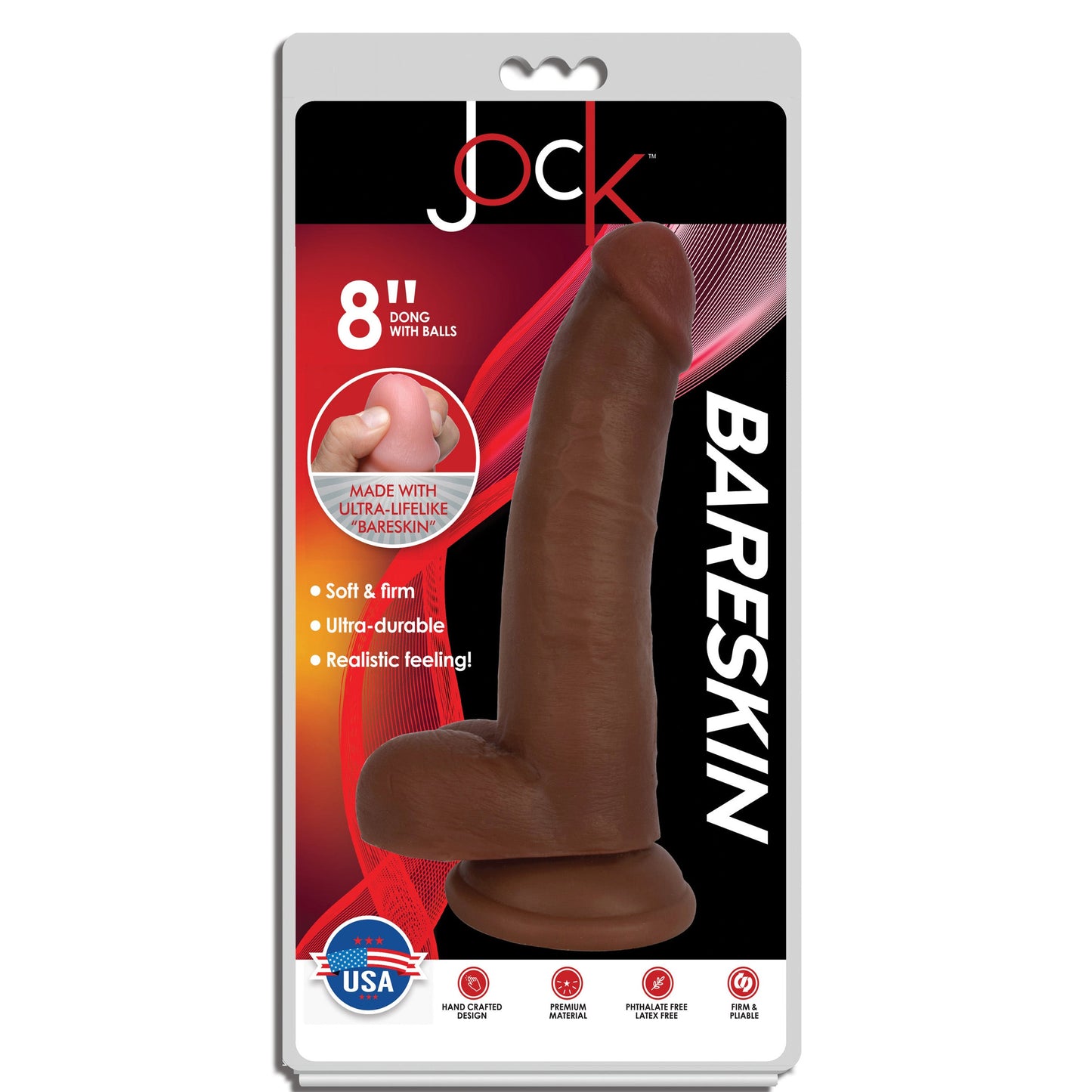 JOCK DARK BARESKIN DILDO WITH BALLS