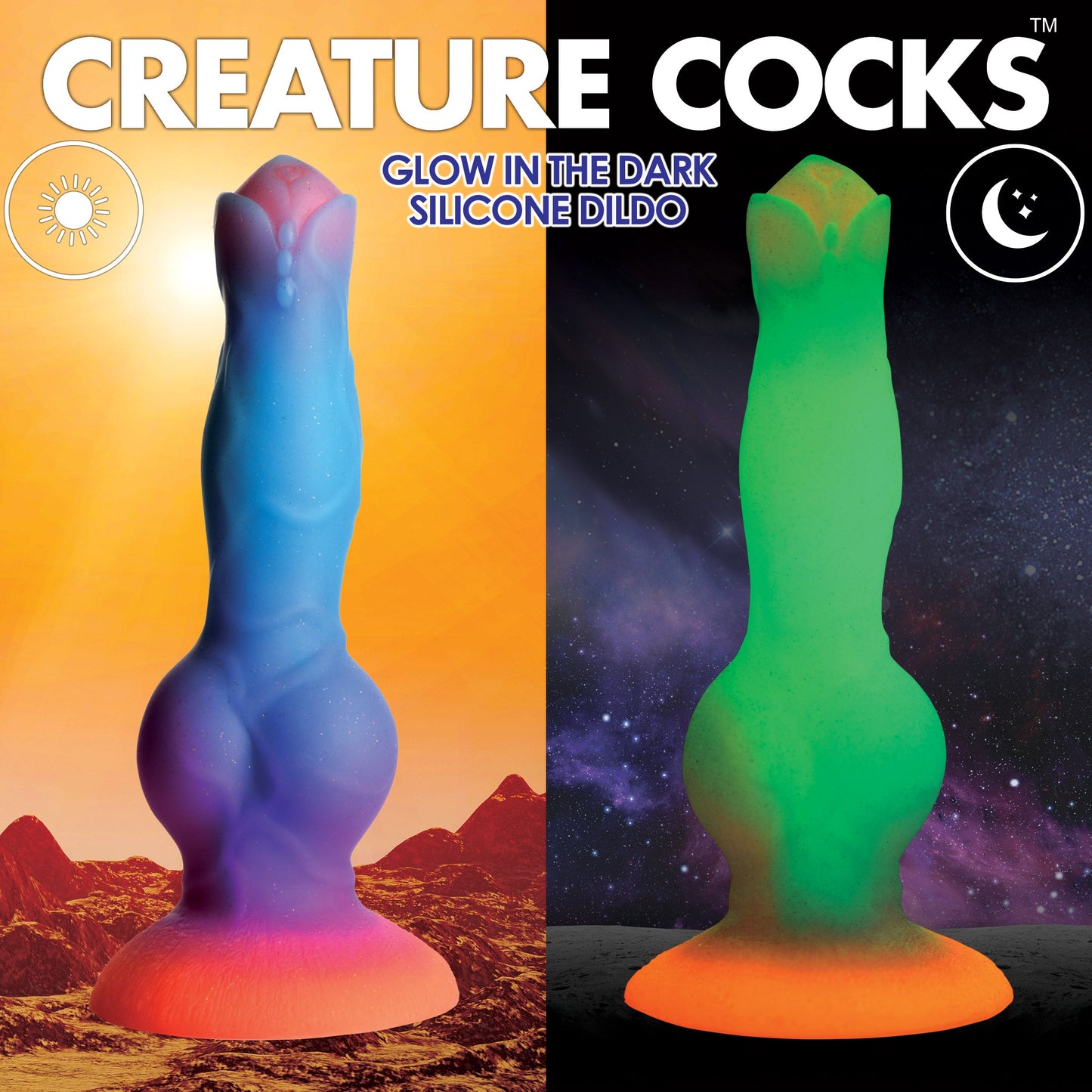GLOW IN THE DARK SILICONE ALIEN DILDO